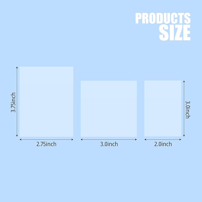 300 Pcs Transparent Sticky Notes, 2.75x3.75Inch Waterproof See Through Sticky Notes for School Office Books Annotation (2.75x3.75 Inch)