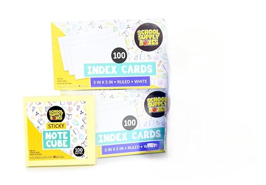School Supply Boxes | High School Case (2 Boxes) | Back to School Essentials Kit for Students & Teachers | Includes 1" Binders, College-Ruled Notebooks, Highlighters, Markers, & More