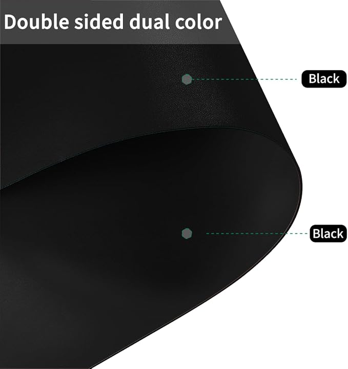 Dresser Protector - Can Be Used On Both Sides Waterproof and Easy to Clean Good Flatness Used for Dresser Table(Black+Gray 16x72)