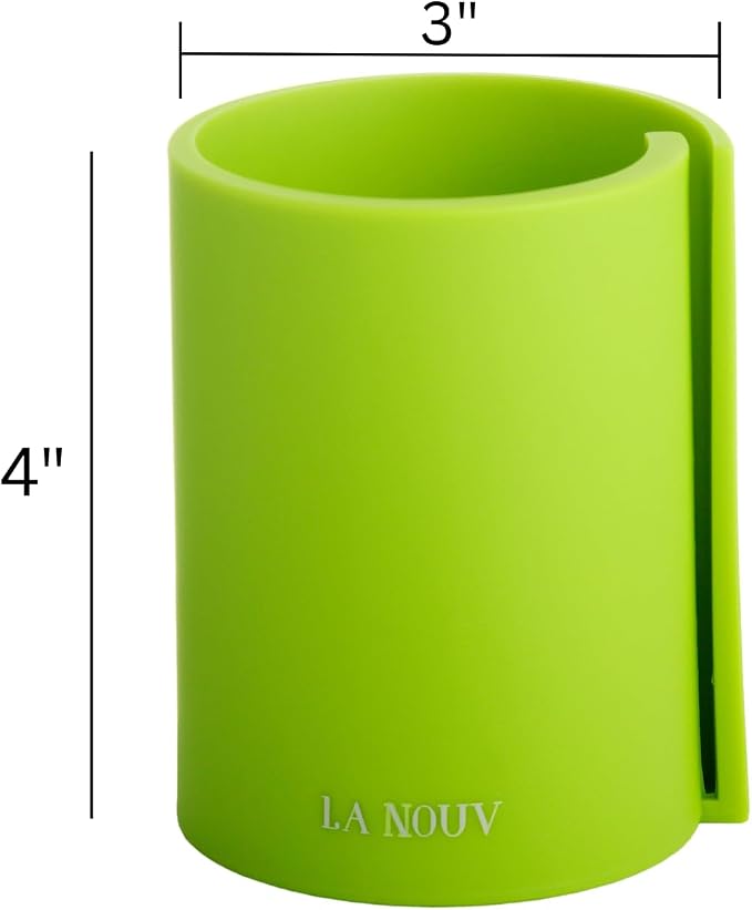 Pen Holder for Desk, Lime Green, 4x3 Inch | Modern Makeup Brush Holder, Desk Decor, Home Office Essentials, For Men & Women, Multiple Colors Available