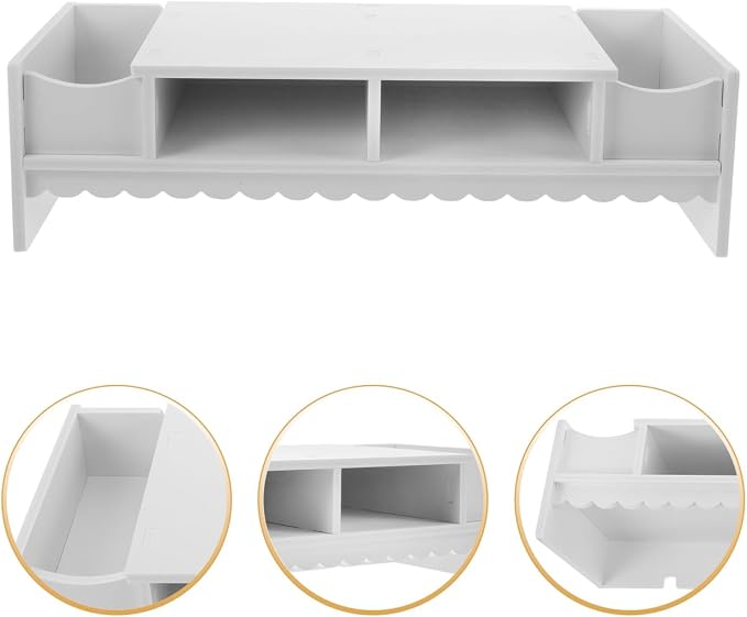 STOBOK Monitor Shelf Riser Stand 19.29X8.07X5.31In Multifunctional Desktop Storage Bracket Organizer for Home Office with Space Maximizing Design