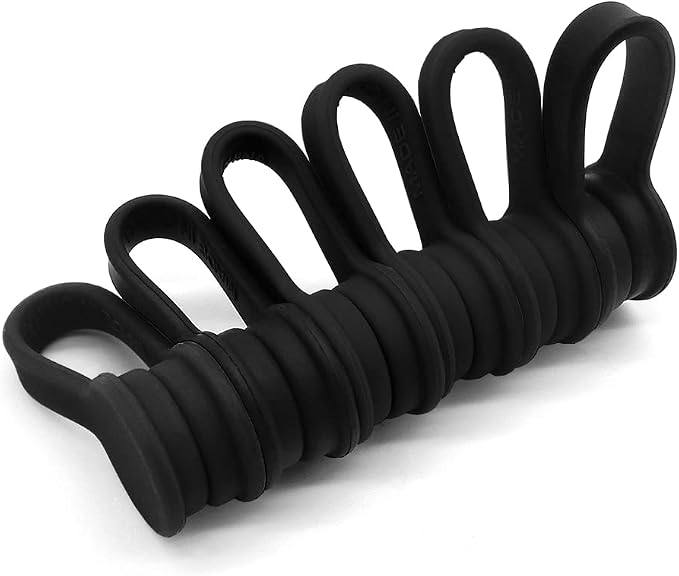 Viaky Magnetic Cable Ties 6-Pack,Silicone Cord Ties Cable Clips,Black | Magnetic Cord Organizers for Wires, USB Cables, Earphones,Reusable Twist Ties Wire Organizer for Home,Office,Kitchen,School
