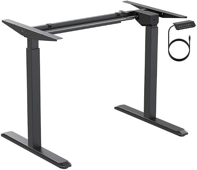 Monoprice Height Adjustable Sit-Stand Riser Table Desk Frame - Black with Electric Single Motor, Compatible with Desktops from 39 Inches Up to 63 Inches Wide - Workstream Collection