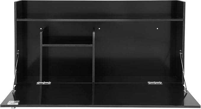Wall Mounted Desk, Modern Floating Computer Desks with Keyboard Tray, Lockable Fold Down Wall Desk Space Saving Table Workstation for Bedroom Study Room Small Space(White)