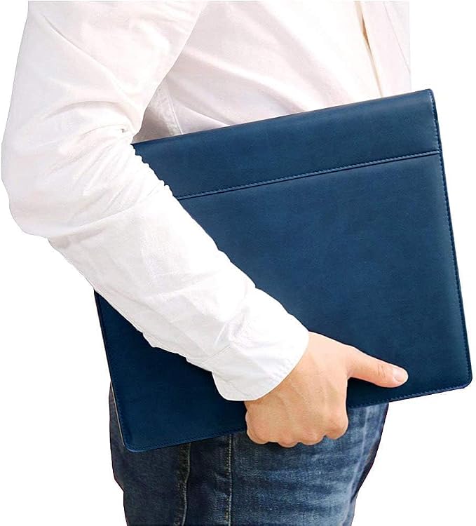 A4 Leather Padfolio with 3 Ring Portfolio Binder with Clipboard Padfolio for Women Men Professional Office Three Binders Organizer with Calculator Planner Portfolio Executive Closure Notebook Folder