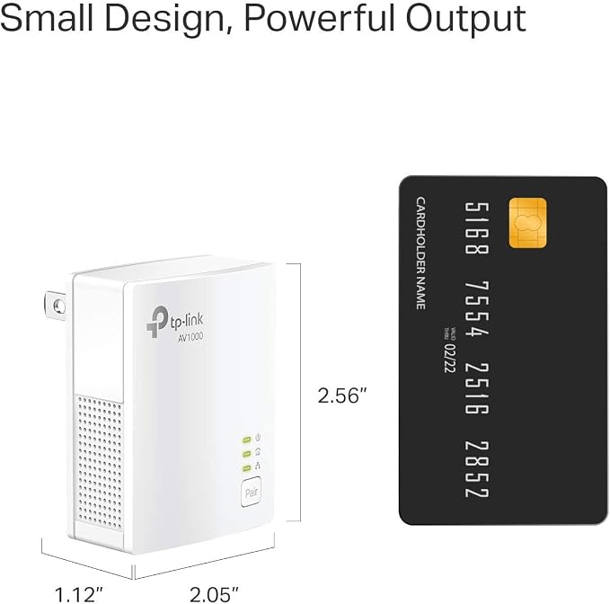 TP-Link AV1000 Powerline Ethernet Adapter - Nano Size, Gigabit Port, PlugPair&Play, Ethernet Over Power, Power Saving Mode, Network Adapter, 𝐀𝐝𝐝-𝐨𝐧 𝐔𝐧𝐢𝐭 (TL-PA7017)