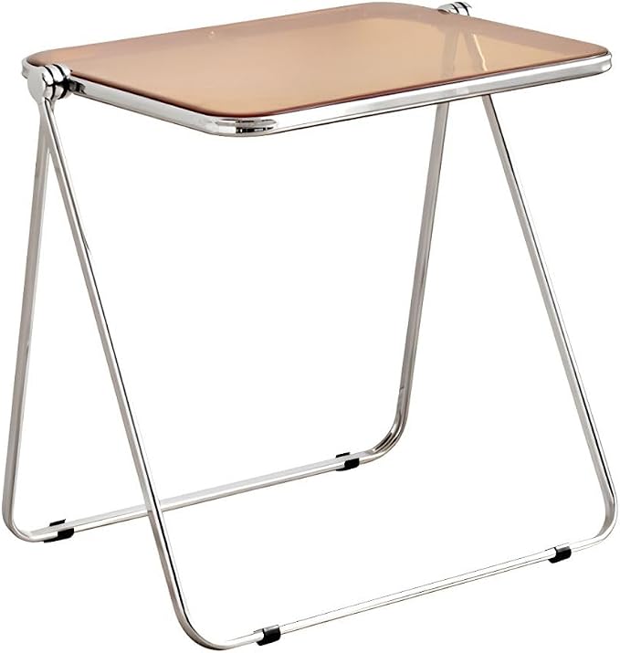 Compact Writing Desk Folding Design Collapsible Feature for Small Spaces Without Chairs Transparent Folding Table Acrylic Bedroom Balcony Table Portable Table Yellow 25.5" L x 19.5" W x 27" H