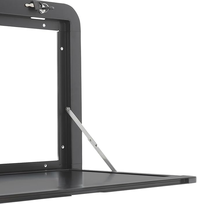 RV Caravan Picnic Folding External Table, Wall Mount Flip Fold Down Desk, Floating Desk Shelf for Camper Van Traile, Wall Mounted Hanging Dining Table Computer Workstation (Black)