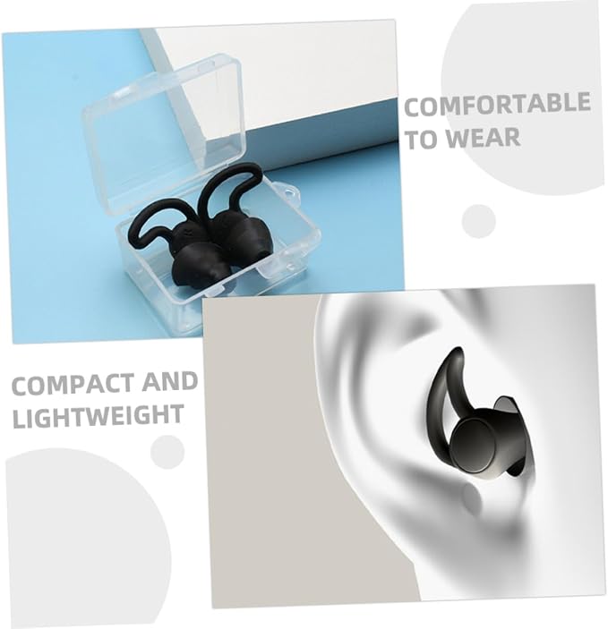 2pcs Noise Cancelling Silicone Comfortable Musician for Noise Reduction Black Reusable Ear Protection for Study and Rest