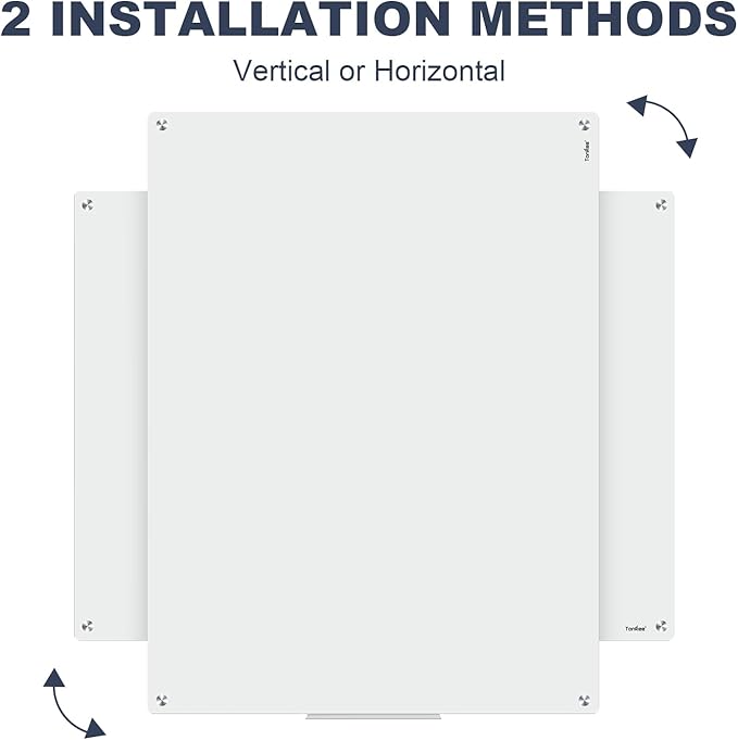 Magnetic Glass Dry Erase Board, 48” x 32” Glass Whiteboard for Wall, Large Modern White Board for Office Home School Classroom