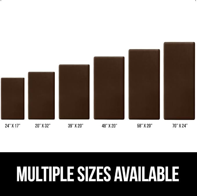 GORILLA GRIP Comfortable Cushioned Kitchen Mats for Floor, 70x24, Waterproof and Stain Resistant Soft Top, 3/4 Inch Thick Ergonomic Standing Desk Anti Fatigue Mat, Foam Supports Ankles, Chocolate