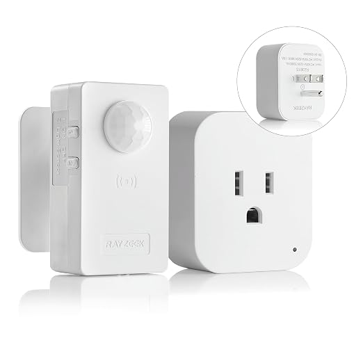 RAYZEEK Wireless Motion Sensor Plug Kits,No-Wire Mini PIR Sensor Switch Control Plug to Auto Turn On/Off Electrical Devices,10A/1100W for Christmas Lights,Fans,Household Appliances