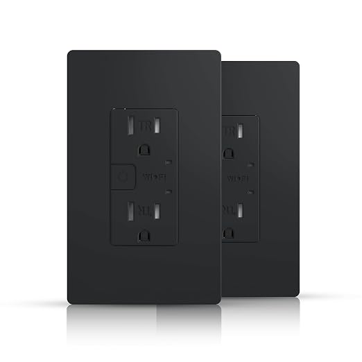 TOPELER 15A Smart Wall Outlets with Individual Control for Alexa & Google | 2 Pack 15A WIFI duplex receptacle, Remote control from anywhere, Control each outlet independently from the Smart Life App