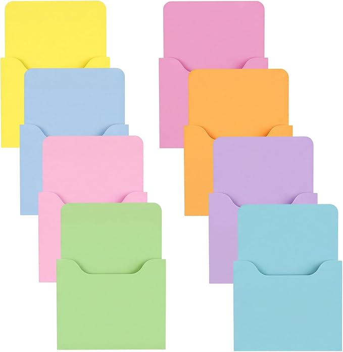 Gilprop 8 Pack Magnetic File Holder, 5"x7"x1.2" Magnetic Wall File Folders for Whiteboard, Hanging Classroom Organizer Storage, Refrigerator Magazine Holder for Mail Letters Paper Desk Office