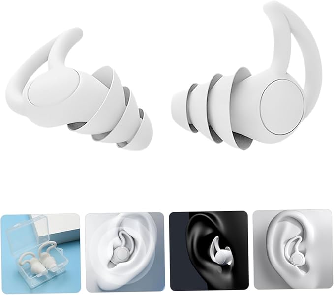 2pcs Noise Cancelling Soft Silicone Noise Blocking Sleep for Work Study Travel Pressure Relief for Adults Lightweight Portable Design for Quiet Rest and Focus