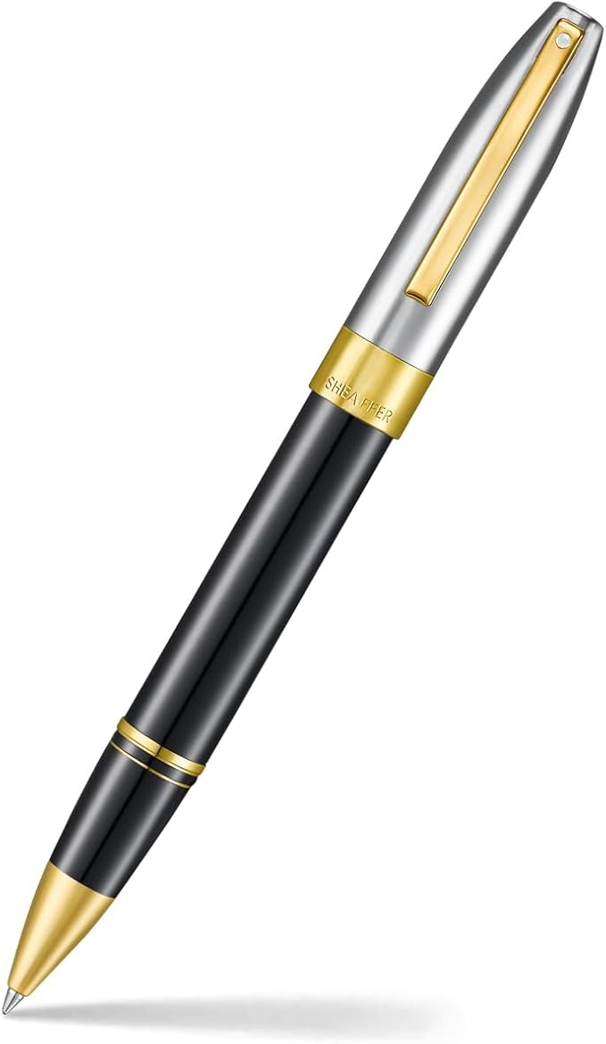 Sheaffer Legacy 9065 Rollerball Pen, Black Tuxedo Medalist Finish with 14KT PVD Gold Trim, Includes Custom Leather Pouch & Luxury Gift Box