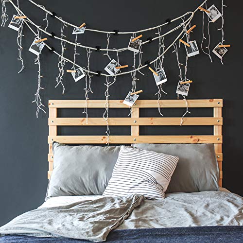 Maitys 60 Pcs Adhesive Cable Wire Clips Outdoor, Christmas Light Clips Cable Management Cord Holder Organizer for Fairy String Light Under Desk, Wall, Car, TV PC Ethernet(Large,Black)