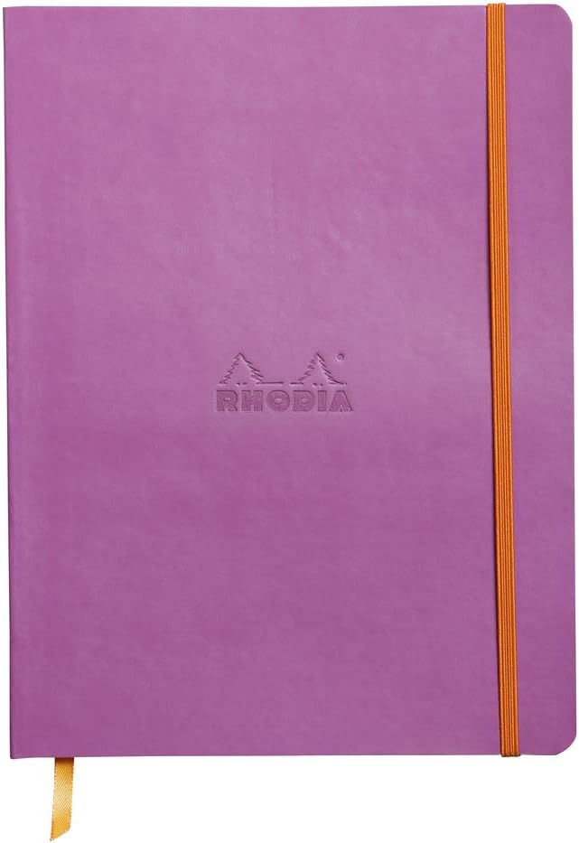 Rhodia Rhodiarama SoftCover Notebook - 80 Dots Sheets - 9 3/4 x 7 1/2 - Lilac Cover (117561C)