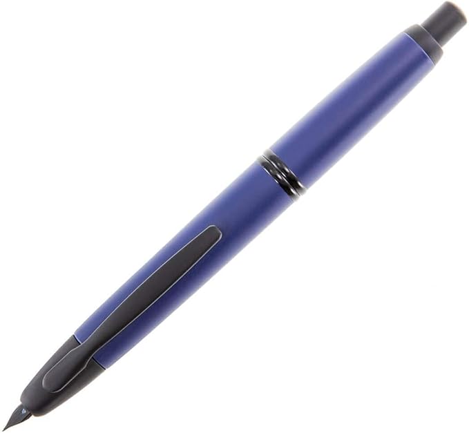 PILOT Vanishing Point Collection Refillable & Retractable Fountain Pen, Matte Blue Barrel, Stub Nib (60599)