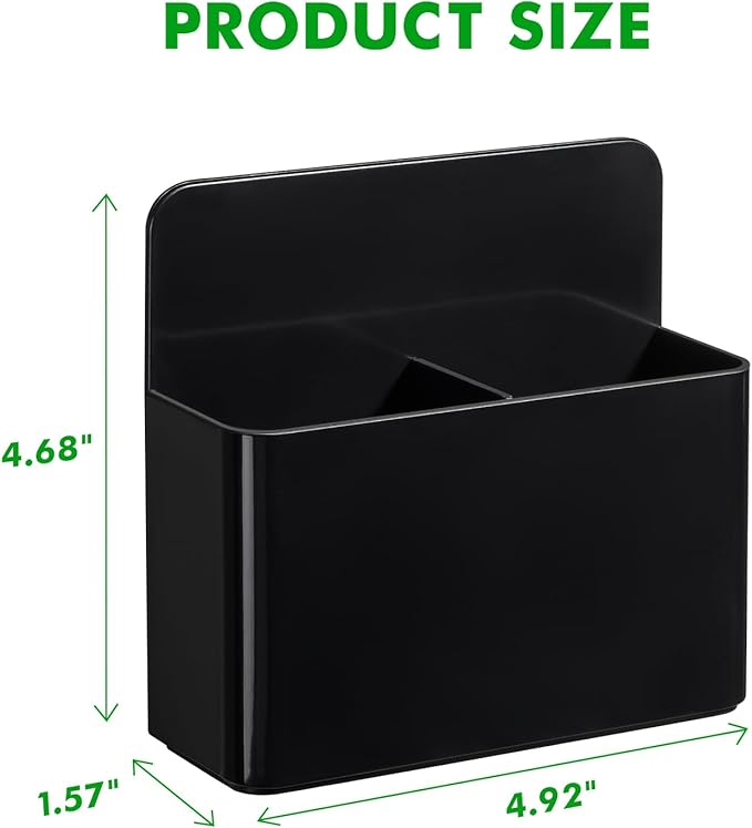 2 Pcs Magnetic Dry Erase Marker Holder for Whiteboard, Plastic Magnetic Pen Holder for Refrigerator Fridge, Magnet Pencil Cup for School Classroom, Locker Accessories, Pen Cup Organizer-Black