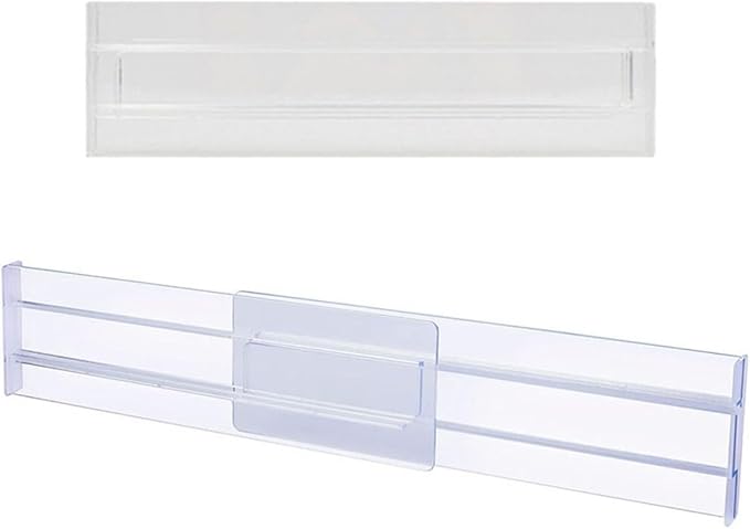Adjustable Drawer Dividers, Expandable from 10.83-20.47" Kitchen Drawer Organizer Clear Plastic Drawers Separators for Kitchen Utensils, Tools, Clothing, Socks, Dresser