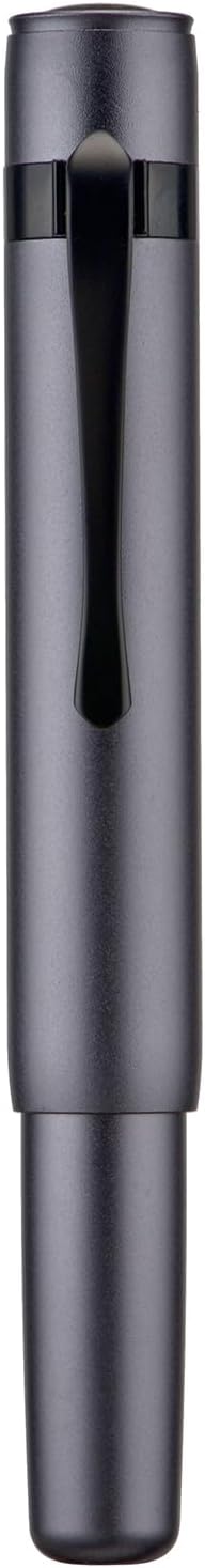 HONG DIAN M2 Black Forest Mini Fountain Pen, Long Blade Nib & Sleek Shape Aluminium Short Pocket Travel Pen (Space Gray)