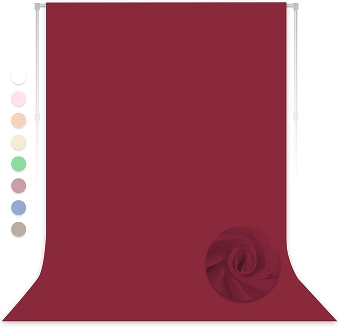Burgundy Backdrop for Photoshoot, Professional Photo Backdrop Background Curtain for Product Photography, Portraits, Wedding, Party, Live Streaming Video Recording 10X10 FT (Background Only)