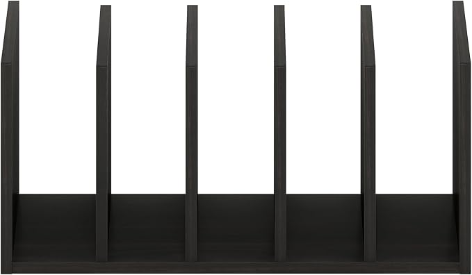 Furinno Hermite File Holder Desk Organizers and Accessories, Black Espresso | Desk Top Vertical Book Shelf, for Office Supplies, Organization