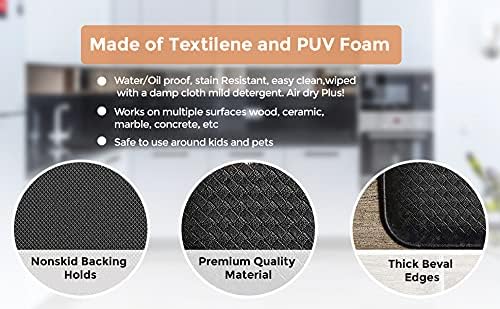 J&V TEXTILES Anti Fatigue Kitchen Mat - Kitchen Mat Cushioned Anti Fatigue, Kitchen Floor Mats Cushioned, Non Slip Waterproof Mat Standing Desk, 20x36x1/2 inches (Green Mosaic)