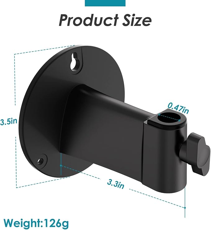 YOUSHARES Wall Mount Boom Arm - Microphone Holder for Stand, Vertical Surface Mount and Freely Swiveling Metal Clip Suitable for Saving Desk Space, Mic Stand Accessories