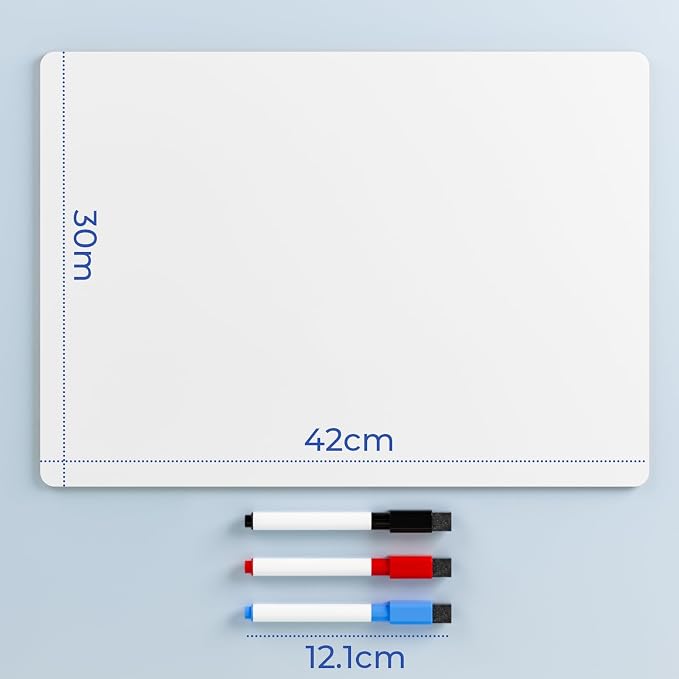 Nicpro 12 x 16 inches Lapboard Small Dry Erase Lap Board Double Sided with 3 Water-Based Pens Learning Mini Whiteboard Portable for Kid Student and Classroom Use
