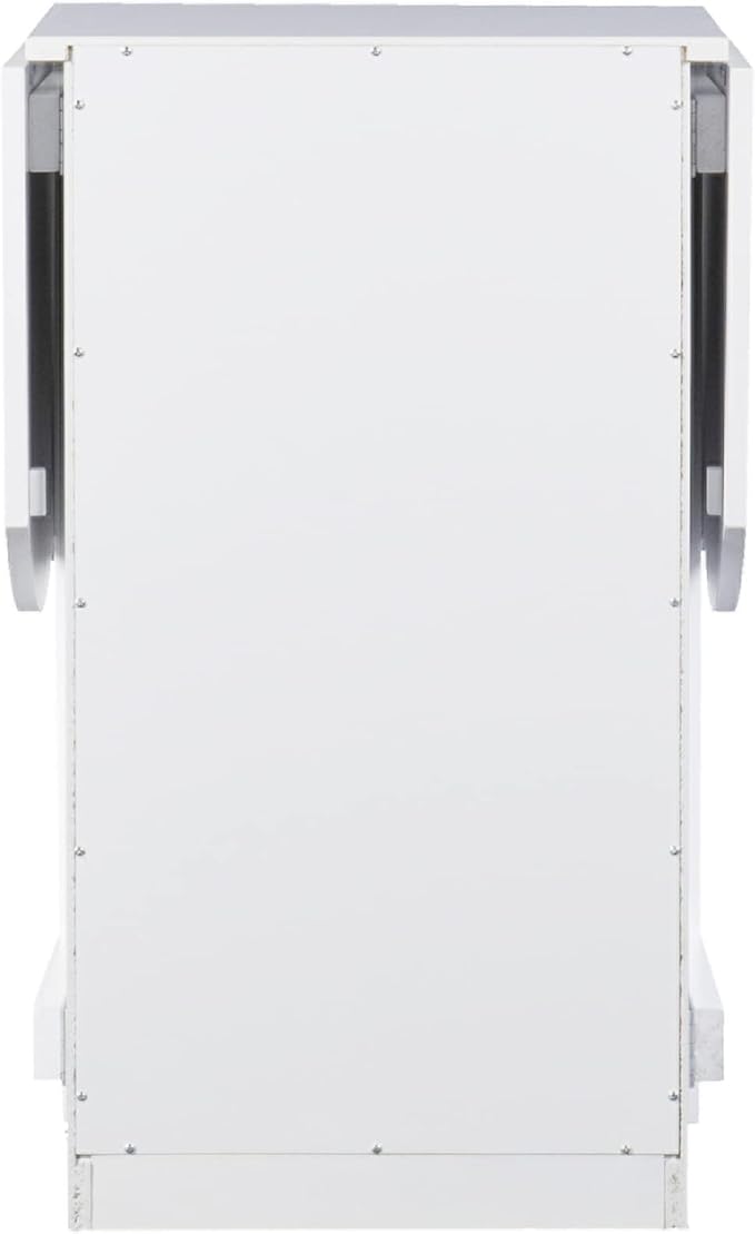 SEI Furniture Drop-Leaf Desk w/Storage, White