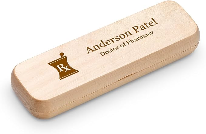 Executive Gift Shoppe | Pharmacist Theme Laser Engraved Maple Wood Double Pen and Box Set