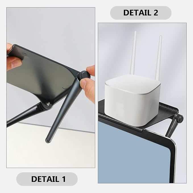 PRETYZOOM 3 Pack Tv Top Rack Shelf 6.45X4.44X0.78In Monitor Top Storage Shelf Steel Frame No Drilling Organizer for Routers Soundbars and Media Devices