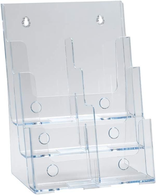 Azar Displays 252379 Three-Tier Six-Pocket Trifold Brochure Holder