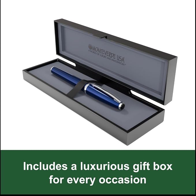 Monteverde USA Aldo Domani Rollerball Pen - Blue, Smooth Writing, Italian Craftsmanship