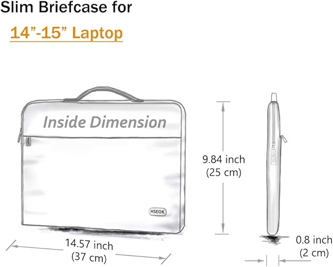 Hseok Laptop Sleeve 14-15 Inch Case Briefcase Compatible with MacBook Neo Pro 14 M5/M4/M3/M2/M1, MacBook Air/Pro 15 M4/M3/M2, XPS 15, Most Popular 13"-14" Notebooks,B01K01
