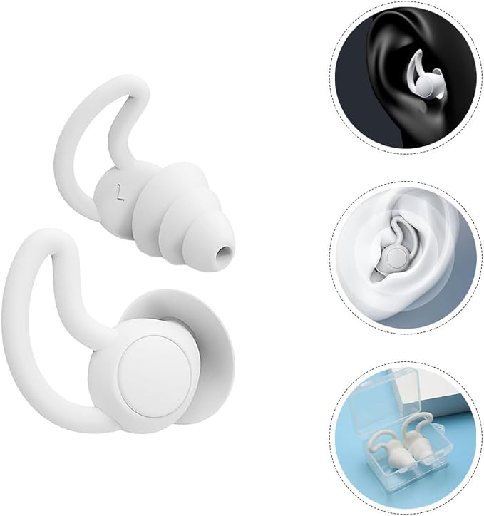 STAHAD 2pcs Silicone Noise Cancelling Soft Comfortable Musician for Work Study Nap Soundproof Noise Reduction White