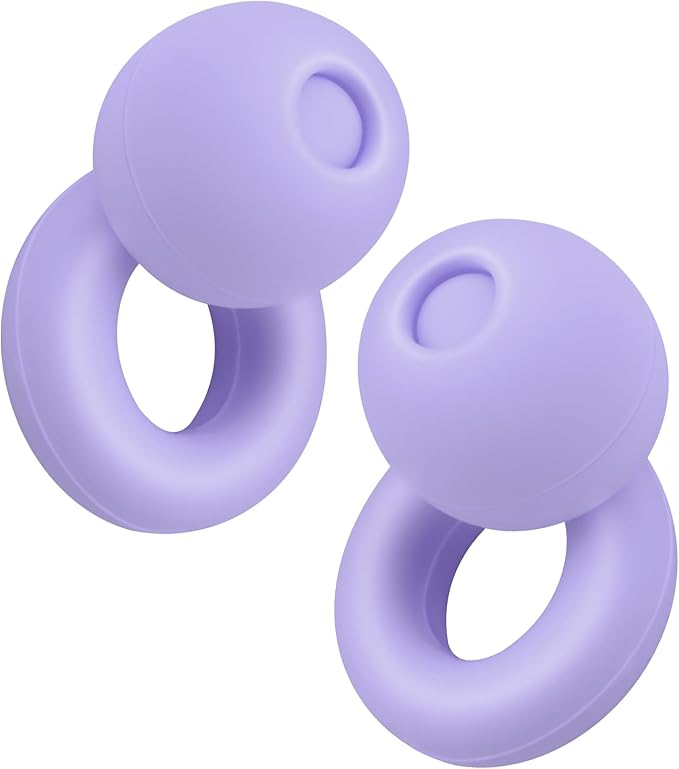Lonyanl，Ear Plugs for Sleeping Noise Cancelling，Reusable, Improve Rest, Washable, Silicone, Travel, Focus on Learning & Enhance deep Sleep Duration (Purple, One Size)
