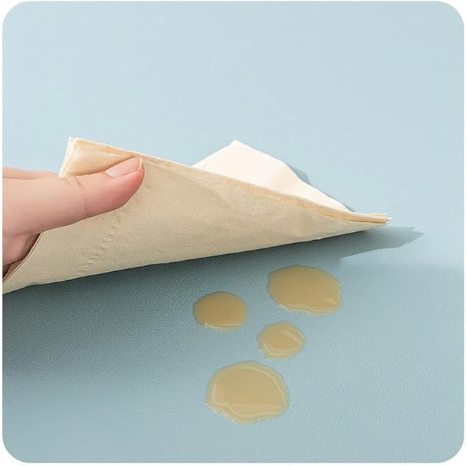 Leather Desk Pad Dual-Sided Office Desk Mat Waterproof,Large Table Cover Protector Smooth Mouse Pad Writing Gaming Mat for Laptop Keyboard (Green Blue,35.4x15.7in/90x40cm)