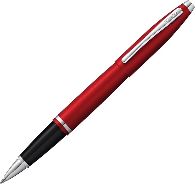 Cross Calais Matte Metallic Crimson Rollerball Pen - High-End Pen for Everyday Use - Professional Desk Essential - Smooth Writing - Durable Construction - Black Ink - Gift Box Included