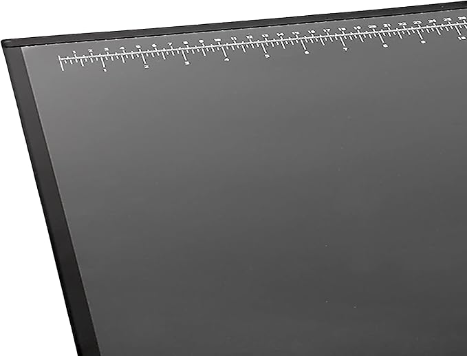 Artistic Logo Pad Engineering Desk Mat Pad for Desktop Organization & Document Protection, Printed Ruler Measurements, Black/Clear, 19" x 24"