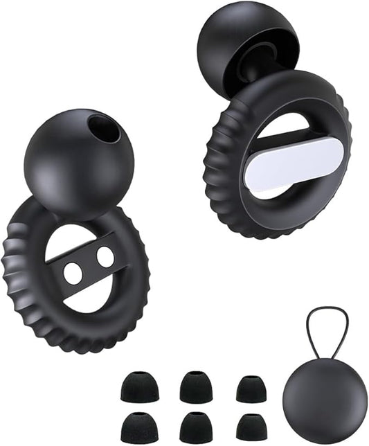 Ear Plugs for Sleeping Noise Cancelling EarPlugs Concert Reusable Ear Protection for Musicians,Rave,Focus,Moto and Sleep 25dB Silicone Earplugs Noise Reduction 8 Pair Ear Tips (XS/S/M/L) Black White