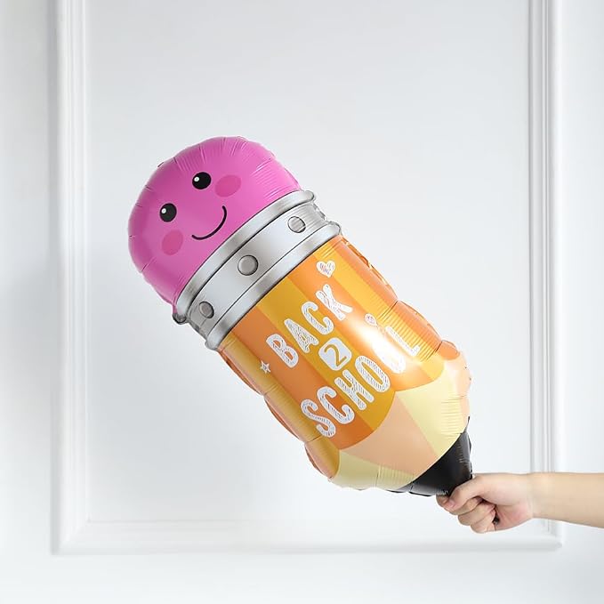 Back To School Balloons Set, Pencil Apples Schoolbag Selfie Standing School Bus Mylar Balloons, Welcome Back Banner, First Day of School Balloon Decorations for Kindergarten Classroom School Supplies