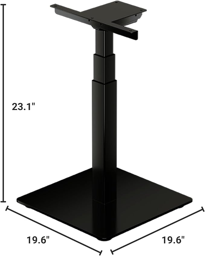 PROGRESSIVE AUTOMATIONS Height Adjustable Single Desk Frame - DIY Small Electric Standing Desk Bar Table Lift, 25.5" Stroke, 180 lbs Force, FLT-01 Black
