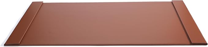 30" x 18" Leather Desk Blotter with Side Rails for Writing Leather Executive Desk Pad Protector Desk Mat for Office Home Workplace Brown