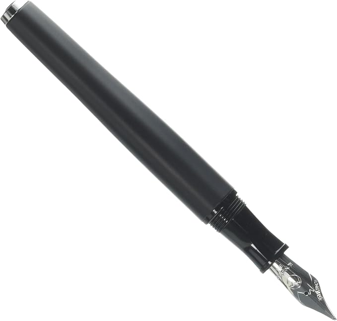 Monteverde USA Aldo Domani Italia Fountain Pen Matte Black - Broad Nib - Luxury Writing Pen - Italian Design - JoWo Stainless Steel Nib - Smooth Ink Flow - Refillable - Gift Box Included