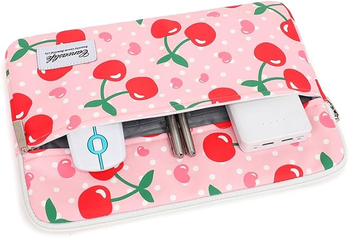 Canvaslife Pattern 13 inch Canvas Laptop Sleeve with Pocket 13 inch 13.3 inch Laptop 13 case13 Sleeve (Cherry)