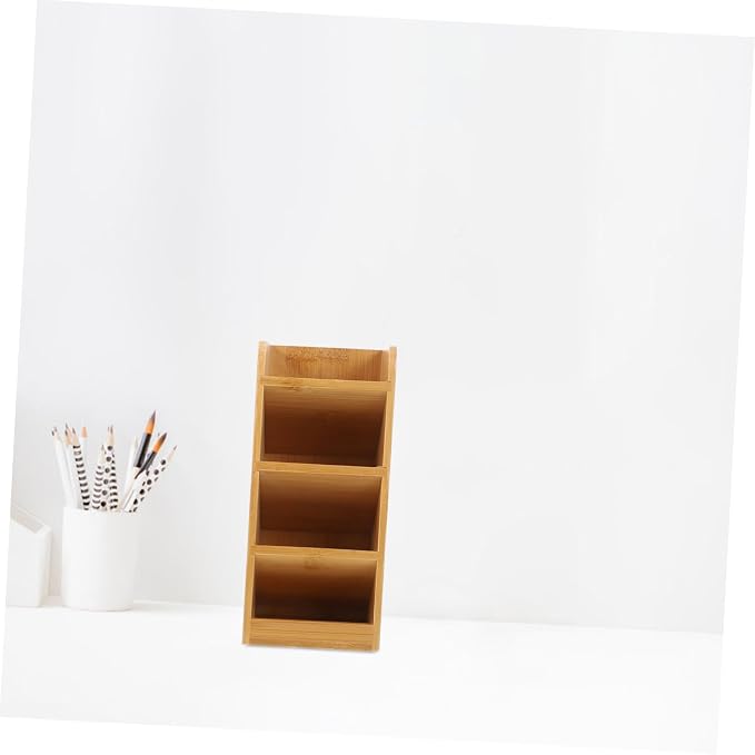 TEHAUX Multi-functional Wooden Desk Organizer Elegant Storage for Office Supplies Pens and Pencils Stylish and Minimalist Design for Clean Workspace