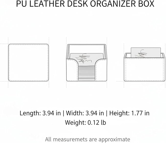 Declutter Your Workspace with This Compact PU Leather Storage Bin, Open-Top Caddy for Desk or Drawer Organization